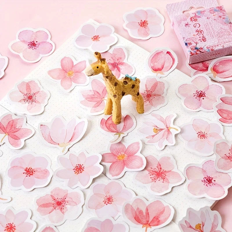 Mohamm Japanese Cherry Blossoms Planner Flower Diary Deco Paper Small