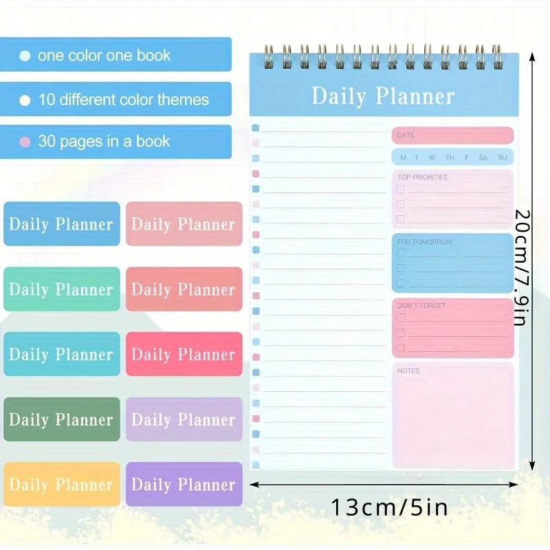 1PC Daily To Do List Notepad -  30 Laminated Sheets for Work, School,