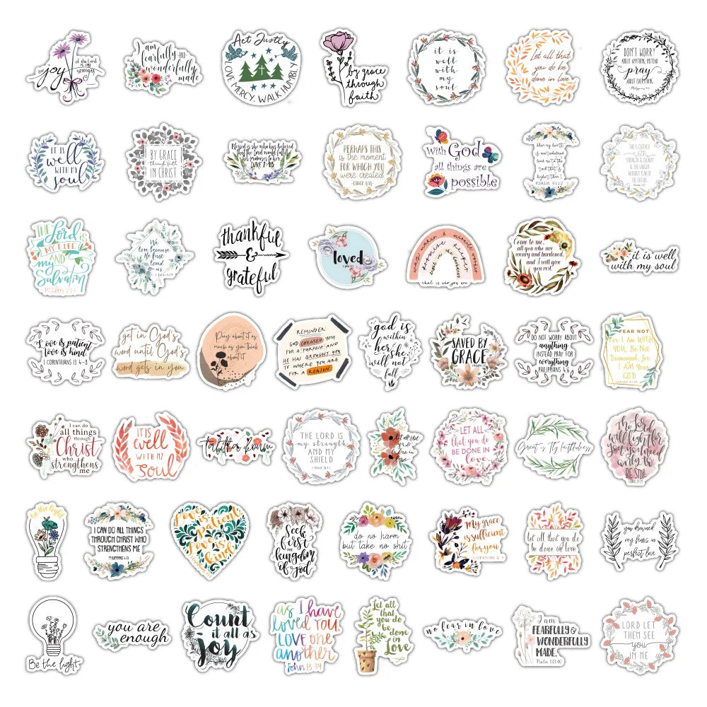 100Pcs New Bible Stickers For Snowboard Laptop Luggage Car Fridge DIY