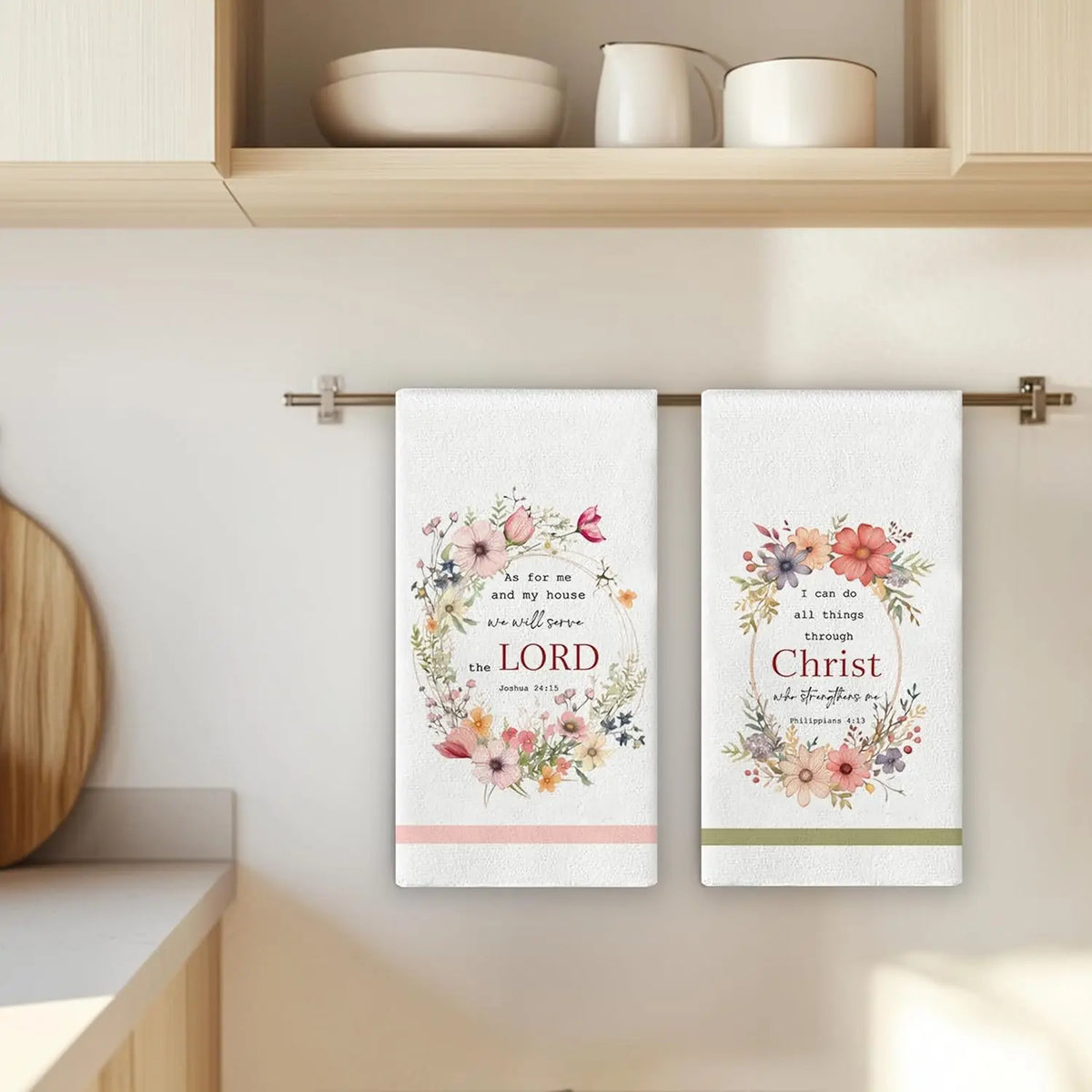 Christian Bible Verse Kitchen Towel Set for Bathroom and Dishwashing -