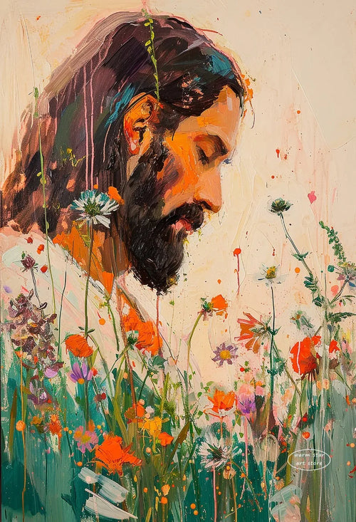 (2D Canvas Painting)  1pc framless Canvas Painting Watercolor Jesus