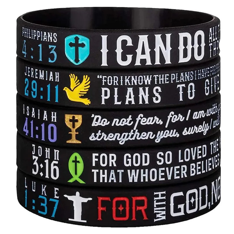 1pc/5pcs I can do all things christian bible verse religious silicone