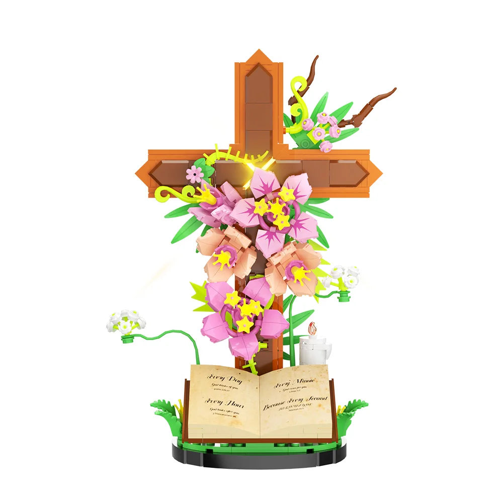 Cross, Bible & Tulip Building Block Set, 363 Pieces