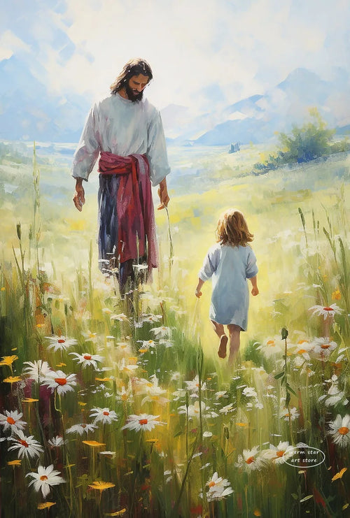 (2D Canvas Painting)  1pc framless Canvas Painting Watercolor Jesus