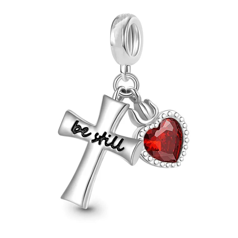 2024 New 925 Silver Jesus Cross The Holy Bible Pendant Charms Beads
