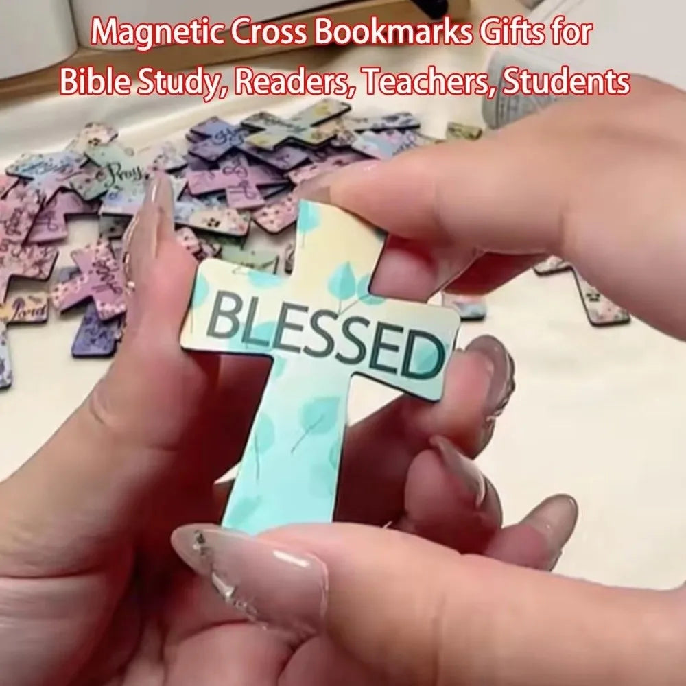 12/16/24PCS Plastic Bible Magnetic Bookmarks Double-Sided Leather