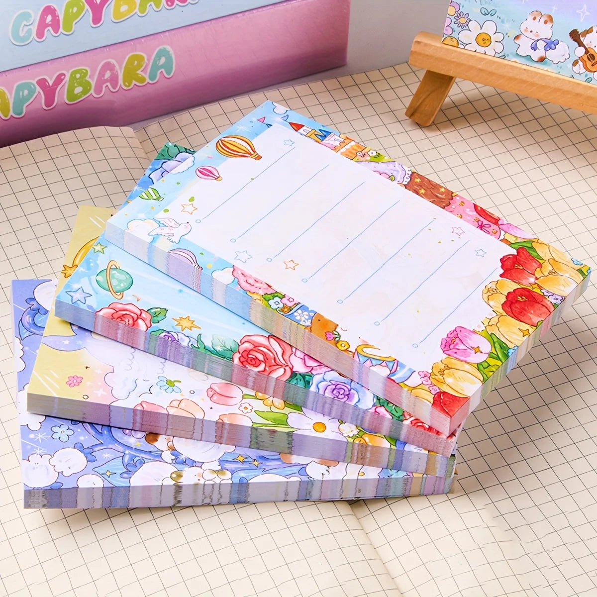 4pcs (200 Pages) Dream Garden Memo Pad Thick Paper Home Office and