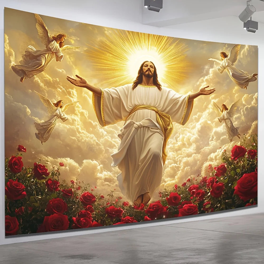 VIKAMA Sacred Light Jesus Tapestry Church Chapel Devotional Living