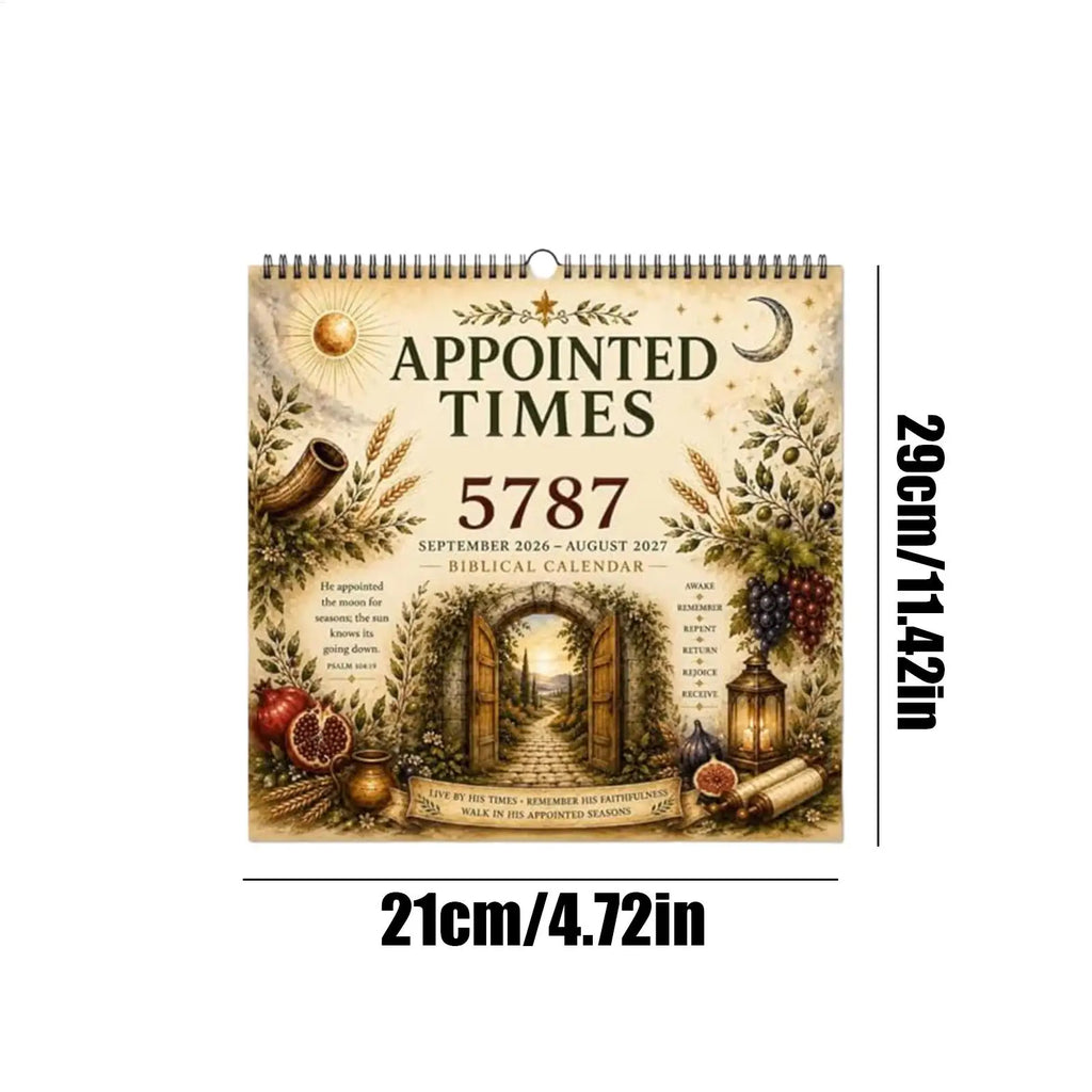Biblical Hebrew Calendar Spiral Bound 2026-2027 Bible Scripture