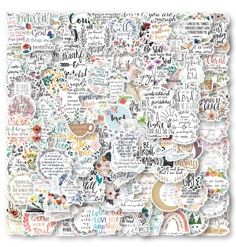 100Pcs New Bible Stickers For Snowboard Laptop Luggage Car Fridge DIY