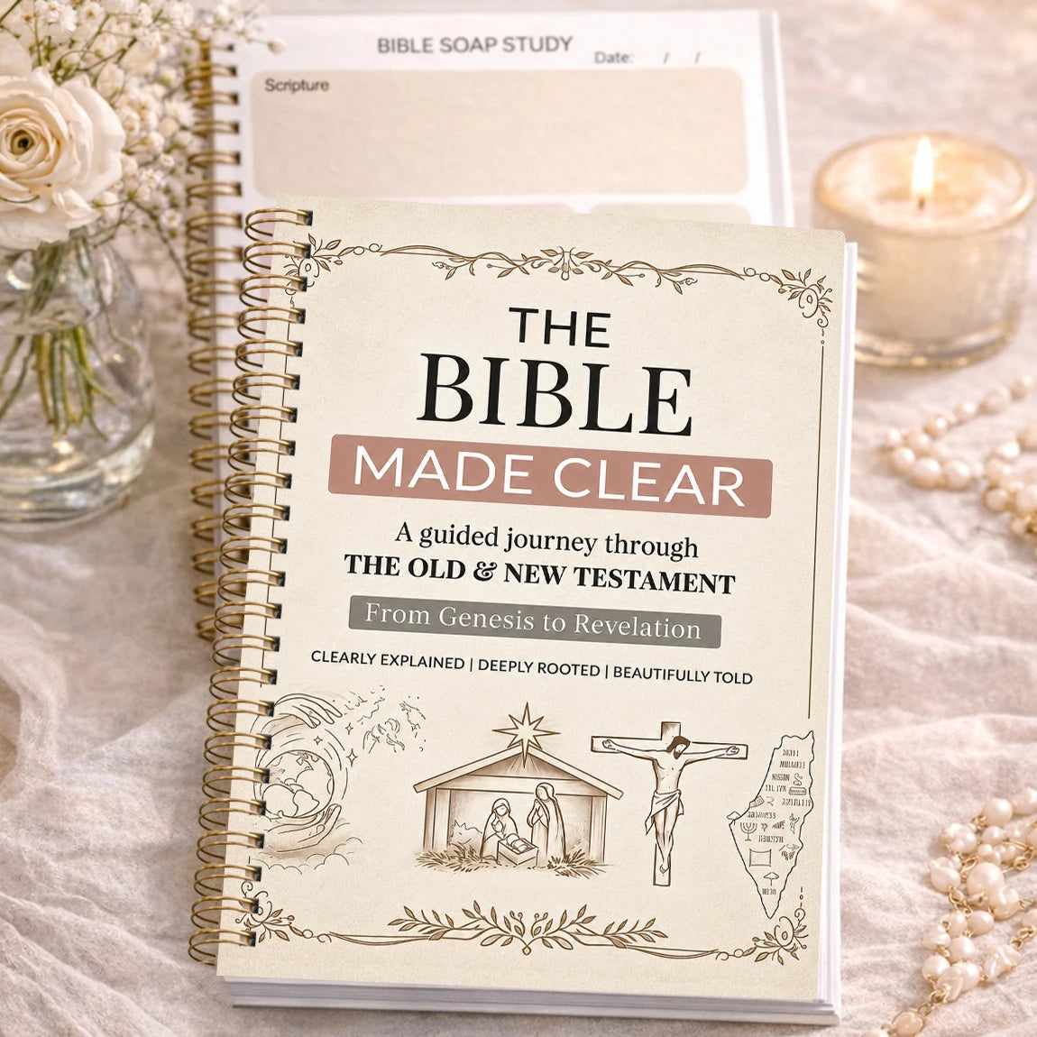 1pc 8-Week Bible Study Planner, 8.15×5.67in Twin-Wire Devotional