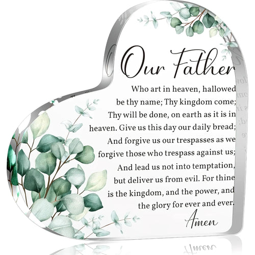 Christian Bible Verses Acrylic Heart Decorative Sign Plaques Our