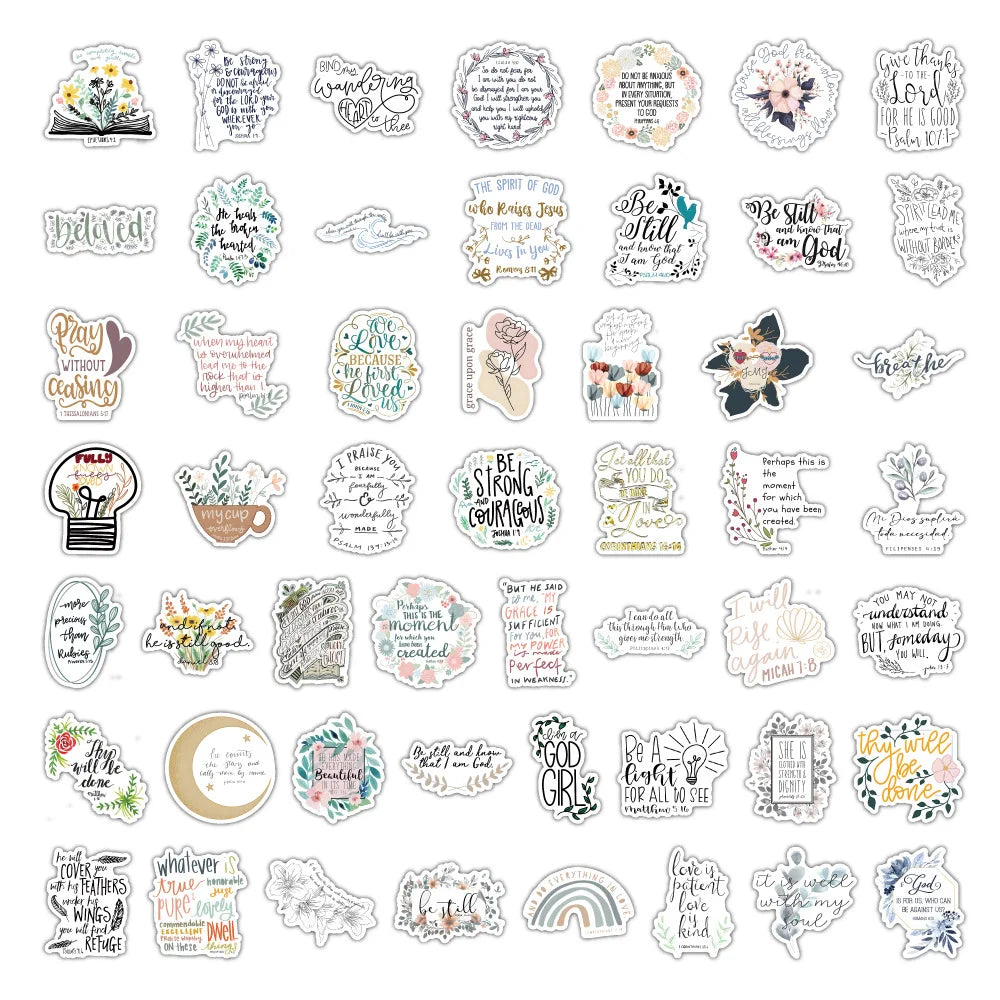 100Pcs New Bible Stickers For Snowboard Laptop Luggage Car Fridge DIY