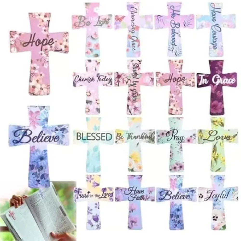 12/16/24PCS Plastic Bible Magnetic Bookmarks Double-Sided Leather