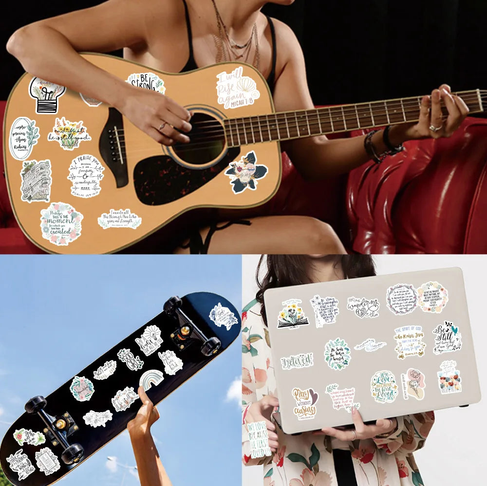 100Pcs New Bible Stickers For Snowboard Laptop Luggage Car Fridge DIY