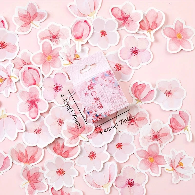 Mohamm Japanese Cherry Blossoms Planner Flower Diary Deco Paper Small