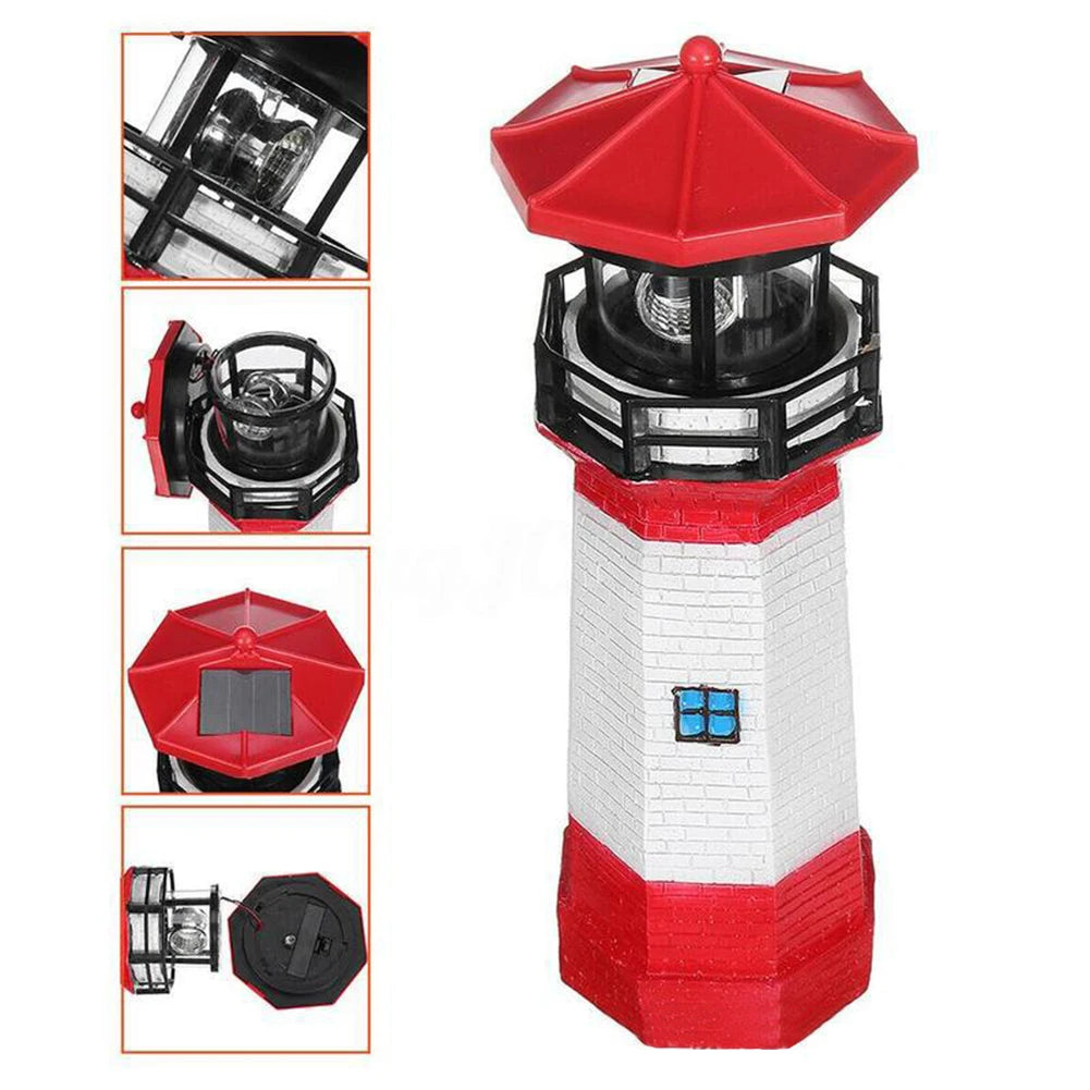 Lighthouse Solar LED Garden Light with Rotating Beacon