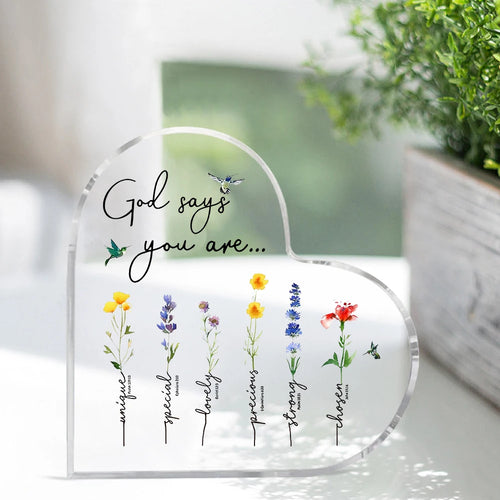 1pc Contemporary Acrylic Heart-Shaped Prayer Sign with Inspirational