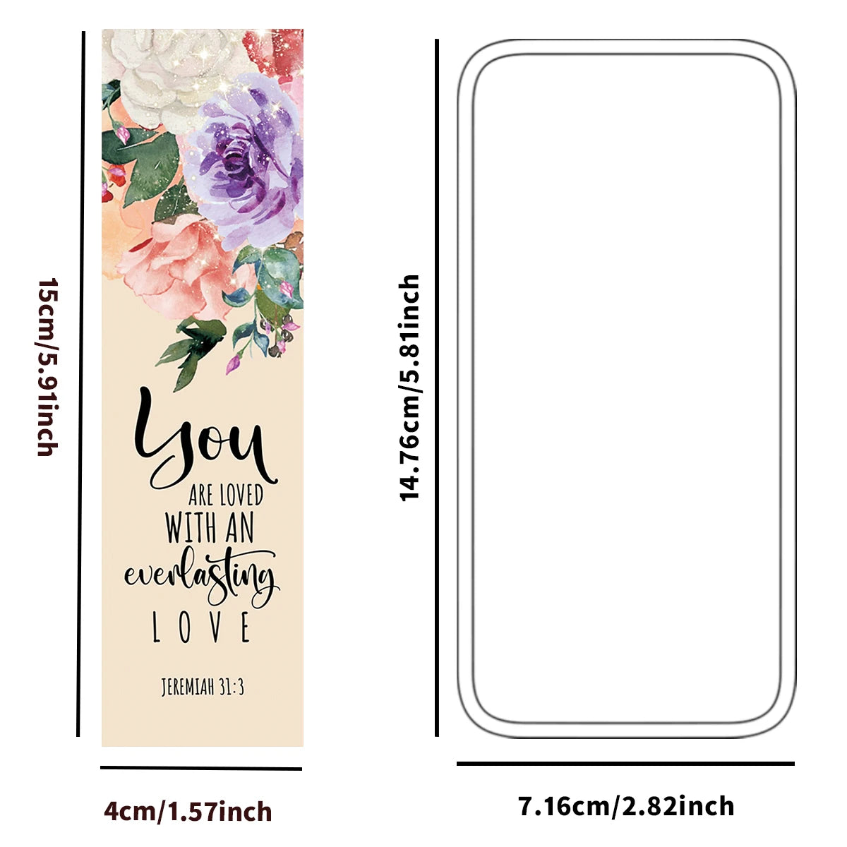 30pcs Flowerl Design Inspirational Bible Verse Bookmarks For Religious