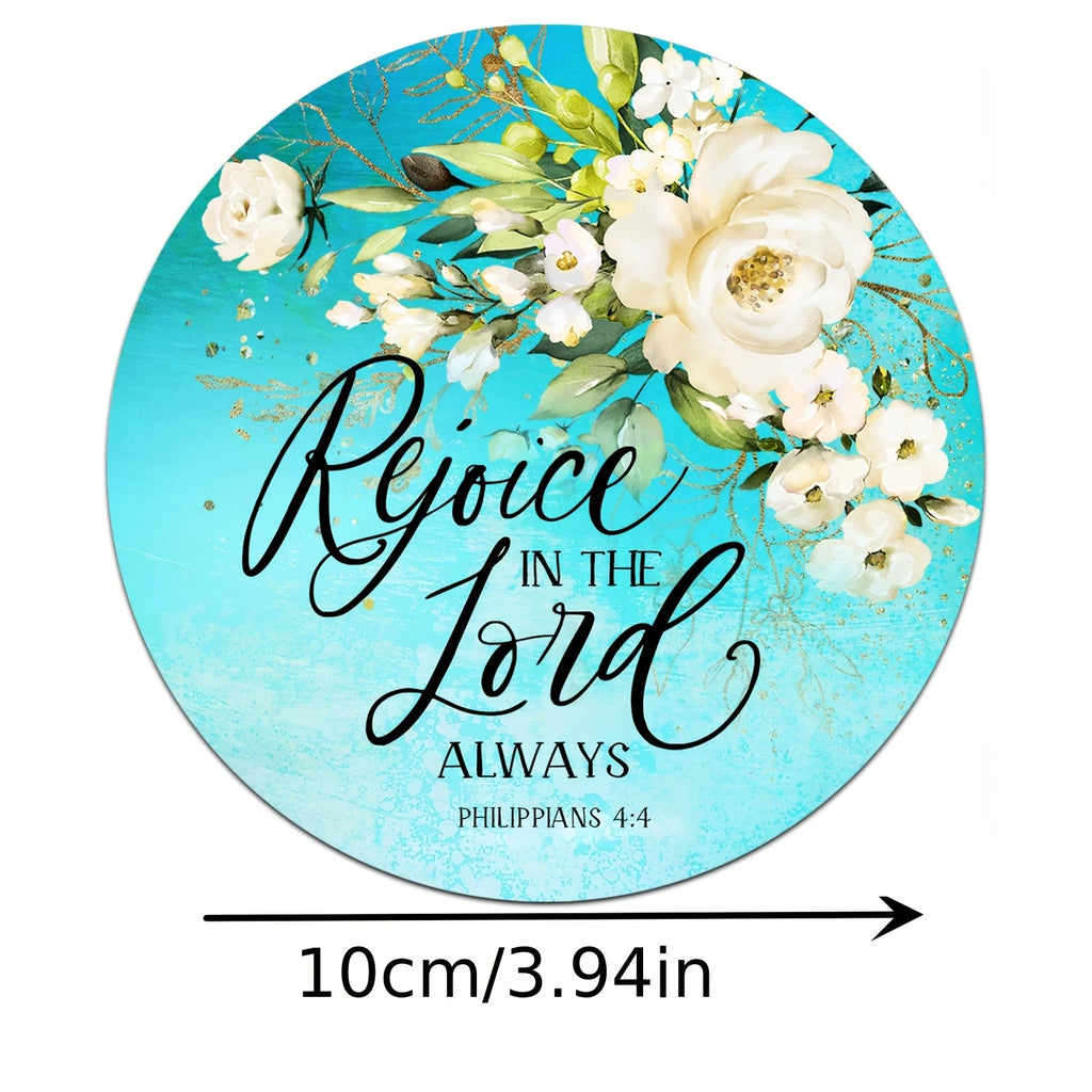 6 pcs 2D 4in Wooden Coasters Bible Verses and Floral Patterns Theme