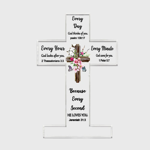 1pc Acrylic Cross - Bible Verses and Prayers, Inspirational Christian