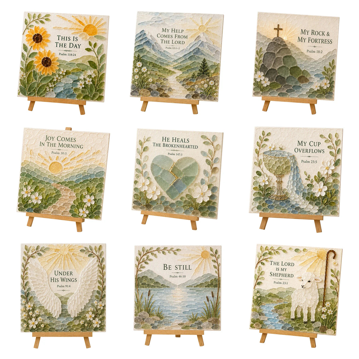 Sea Glass DIY Art Kit Inspirational Christian Bible Verse Wall Decor