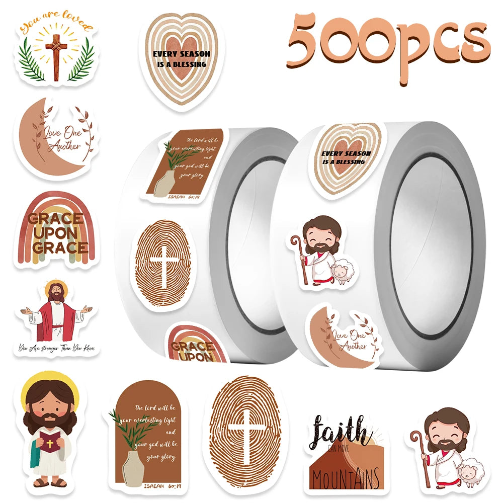 500pcs Jesus Bible Sticker For Laptop Phone Case Guitar Skateboard