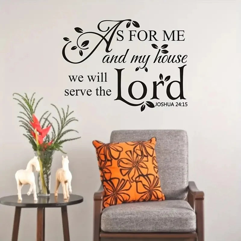 As for Me and My House Vinyl Wall Decal, Joshua 24:15