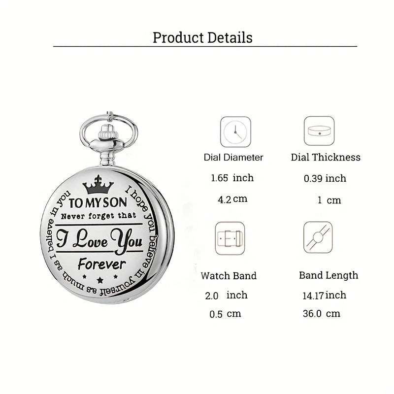 Commemorative gold circular pocket watch as my son's birthday gift