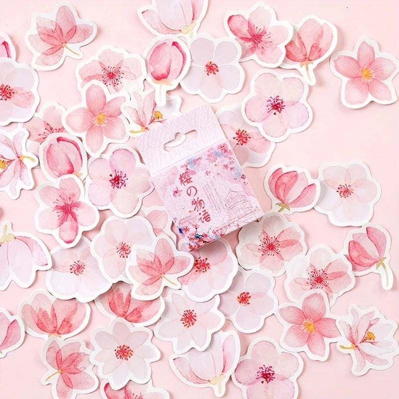 Mohamm Japanese Cherry Blossoms Planner Flower Diary Deco Paper Small