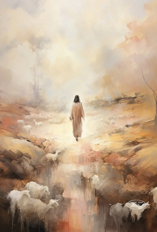 (2D Canvas Painting)  1pc framless Canvas Painting Watercolor Jesus