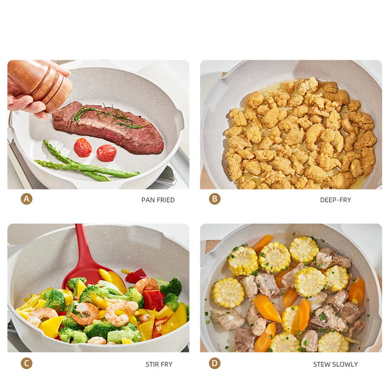 GIANXI Nonstick Pan | Medical Stone Coating | Aluminum Alloy | 20cm & 24cm