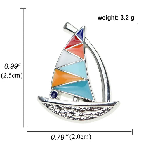 Coastal Nautical Metal Charm Ornaments — Lighthouse, Rudder, Fish & Sailboat
