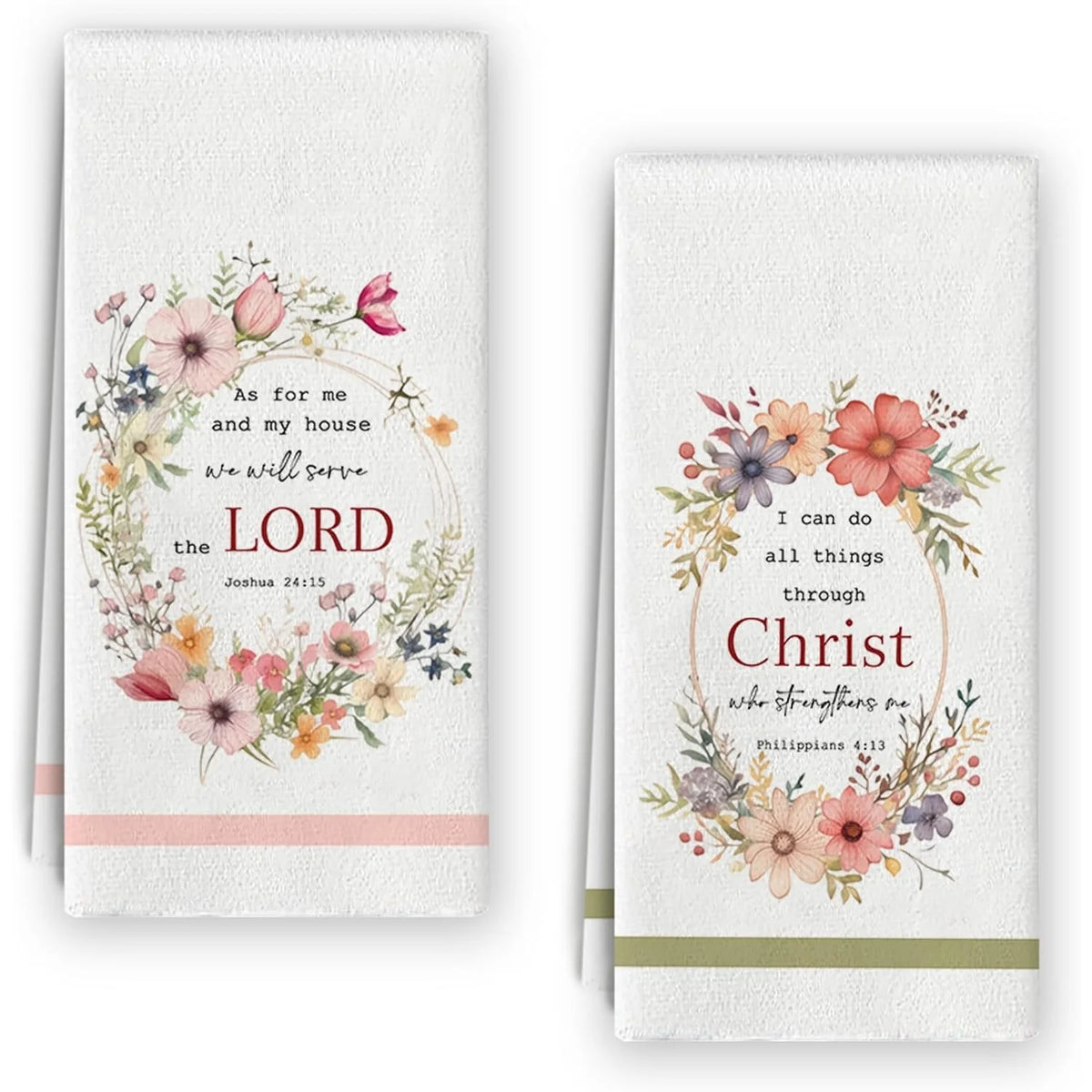 Christian Bible Verse Kitchen Towel Set for Bathroom and Dishwashing -