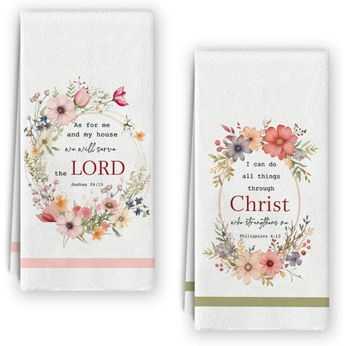 Christian Bible Verse Kitchen Towel Set for Bathroom and Dishwashing -