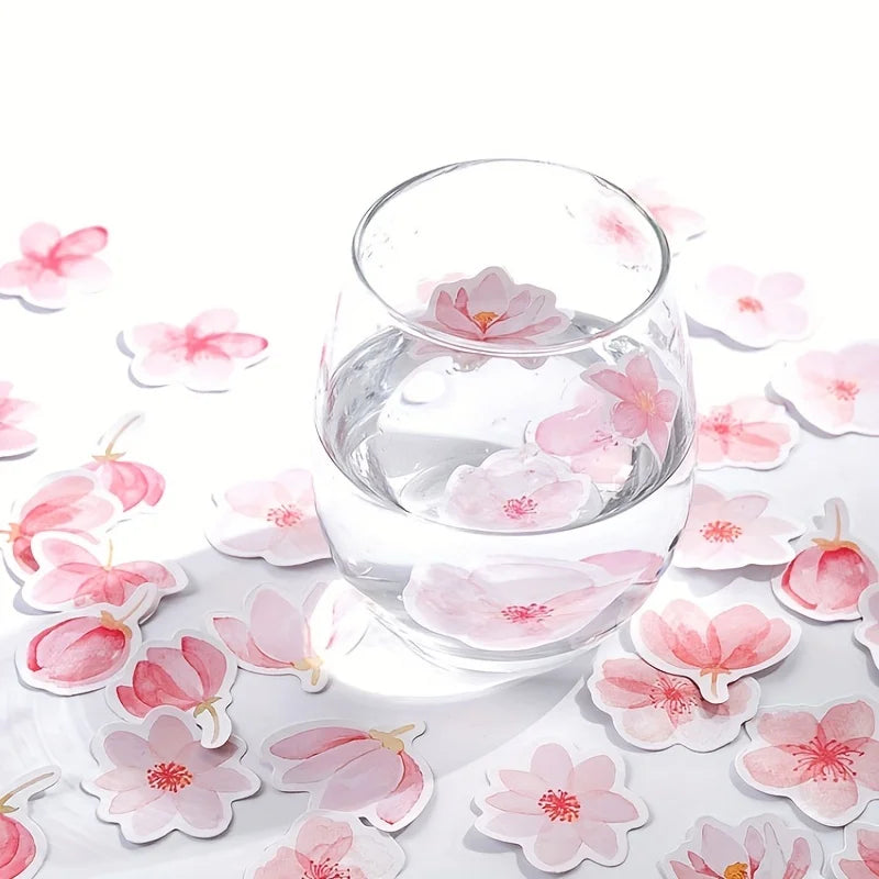 Mohamm Japanese Cherry Blossoms Planner Flower Diary Deco Paper Small