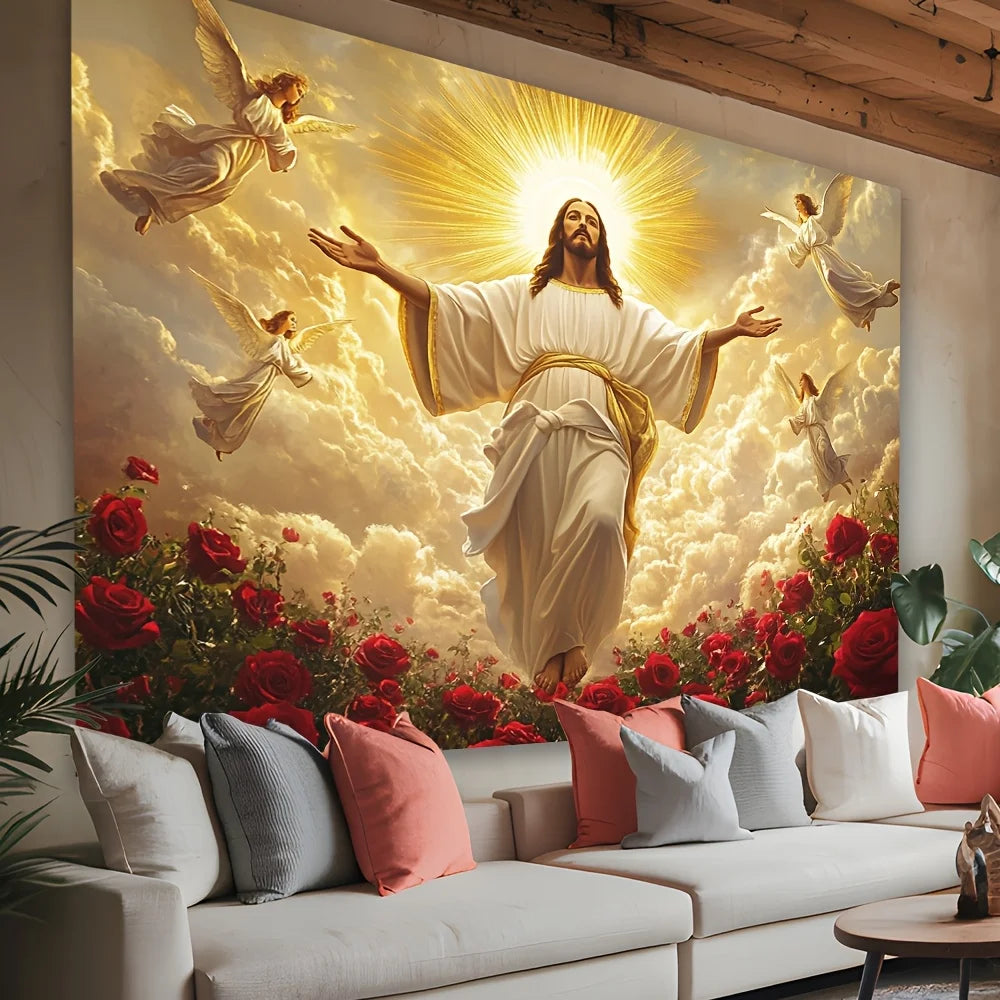 VIKAMA Sacred Light Jesus Tapestry Church Chapel Devotional Living