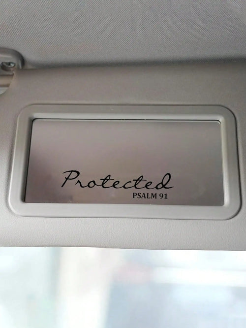 Bible Verse Mirror Sticker – "Psalm 91: Under Protection" Christian