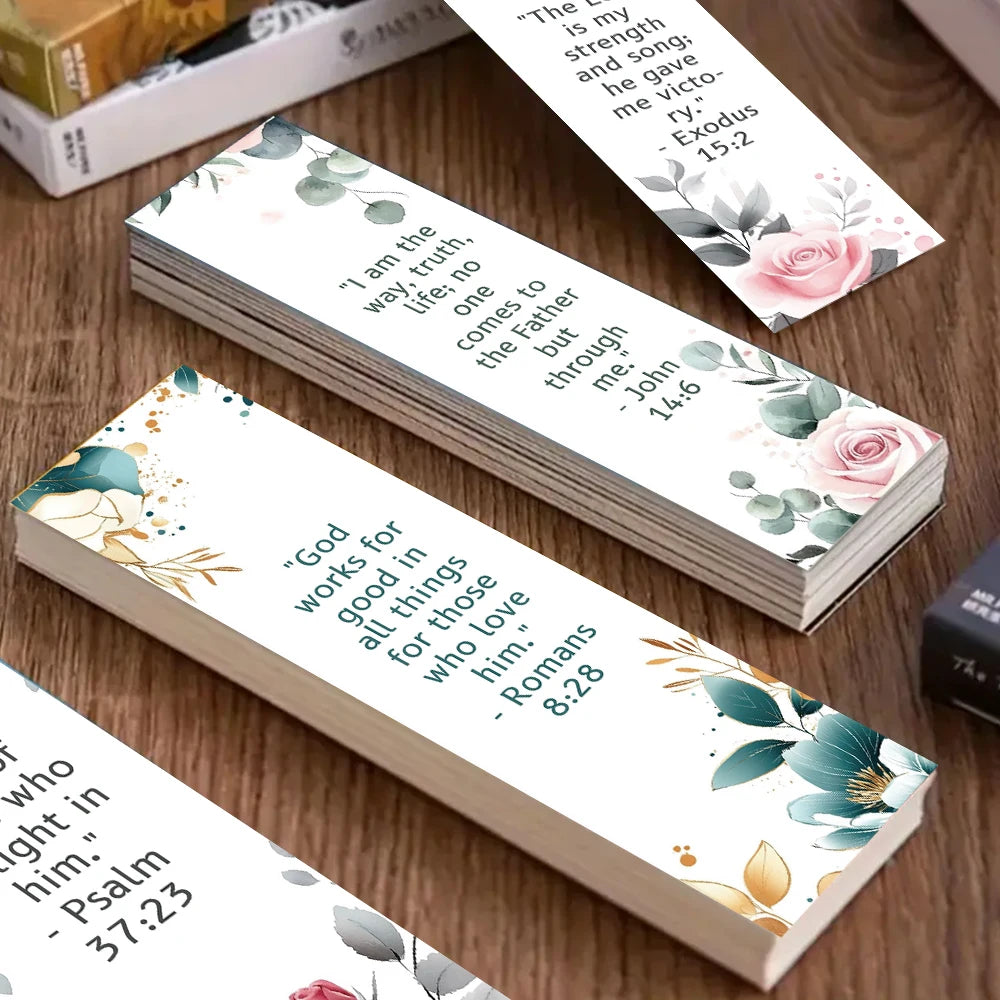 32pcs Bible Bookmarks Set, Watercolor Floral Style, Ideal Gift for