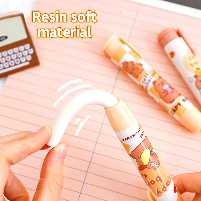 Random 1pc Kawaii Capybara Press The Eraser Clean Mess Free Cartoon