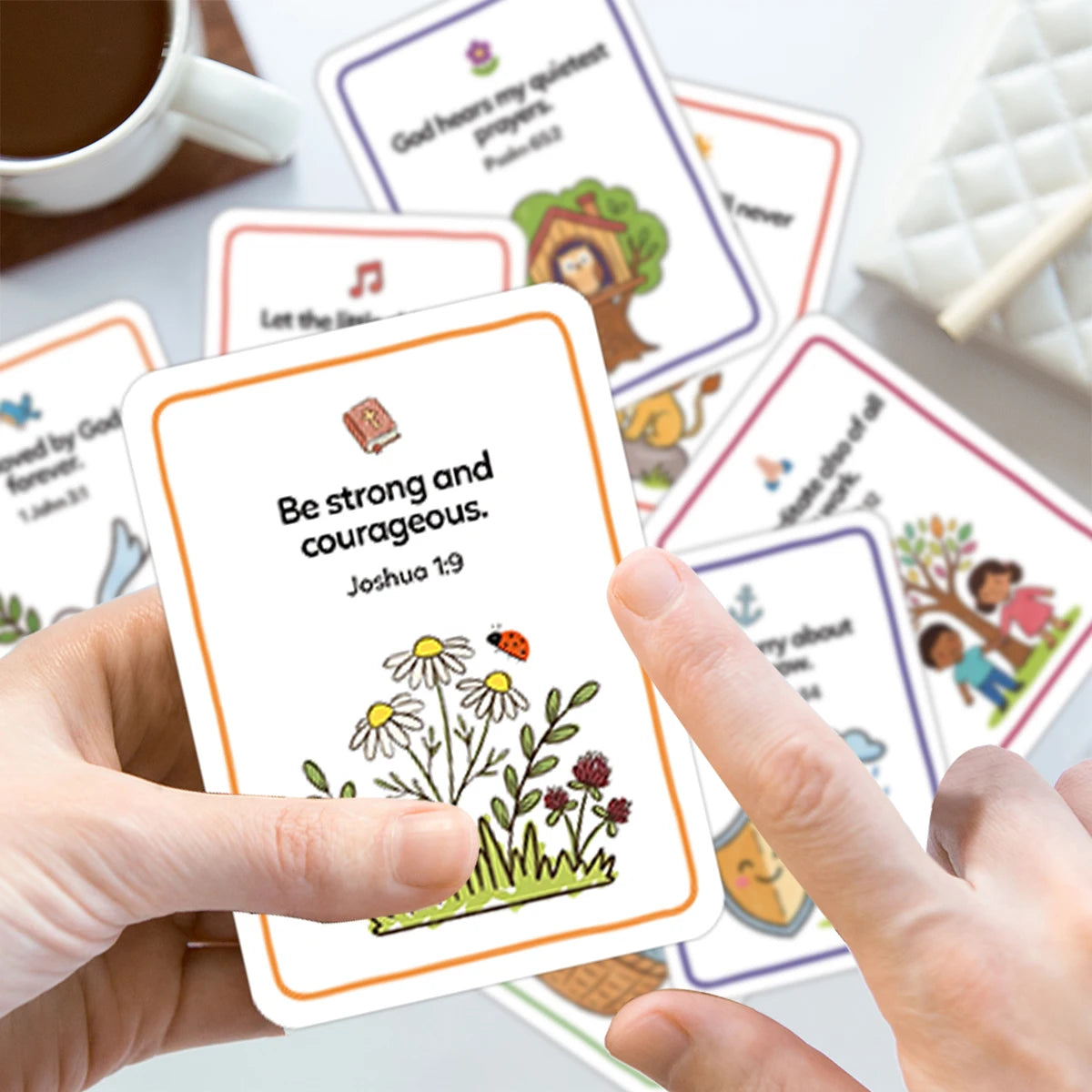 30pcs Bible Prayer Cards With Uplifting Illustration Scripture Verse