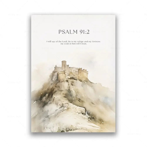 1PC  Psalm 23:3 Jeremiah 29:11 Psalm 91:2 Inspirational Quotes Poster