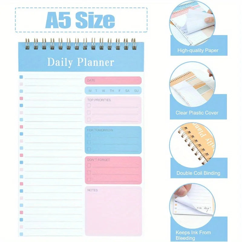 1PC Daily To Do List Notepad -  30 Laminated Sheets for Work, School,