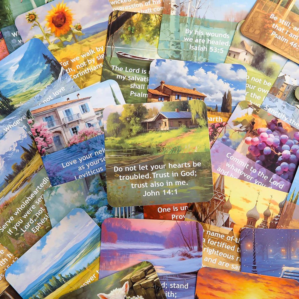 50 Sheets Inspirational Bible Card Encouragement Scripture Card With