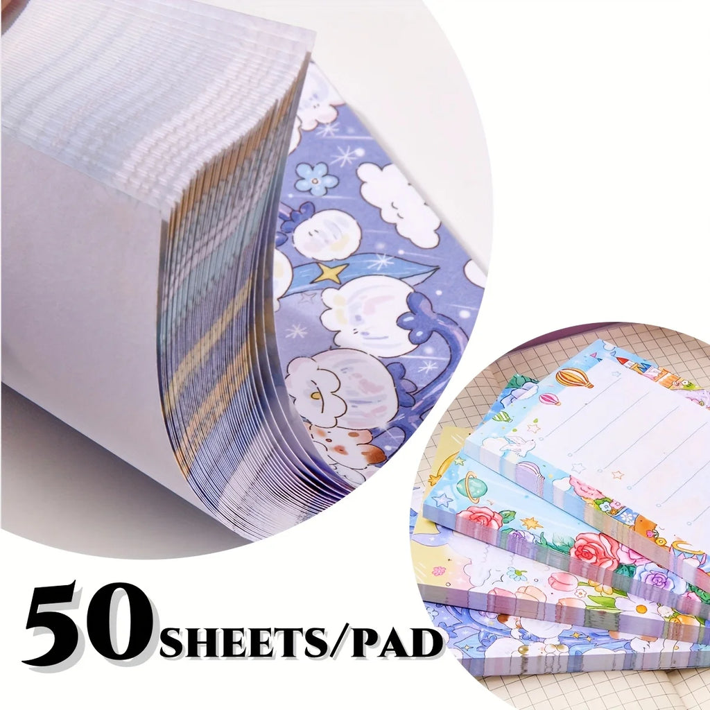 4pcs (200 Pages) Dream Garden Memo Pad Thick Paper Home Office and