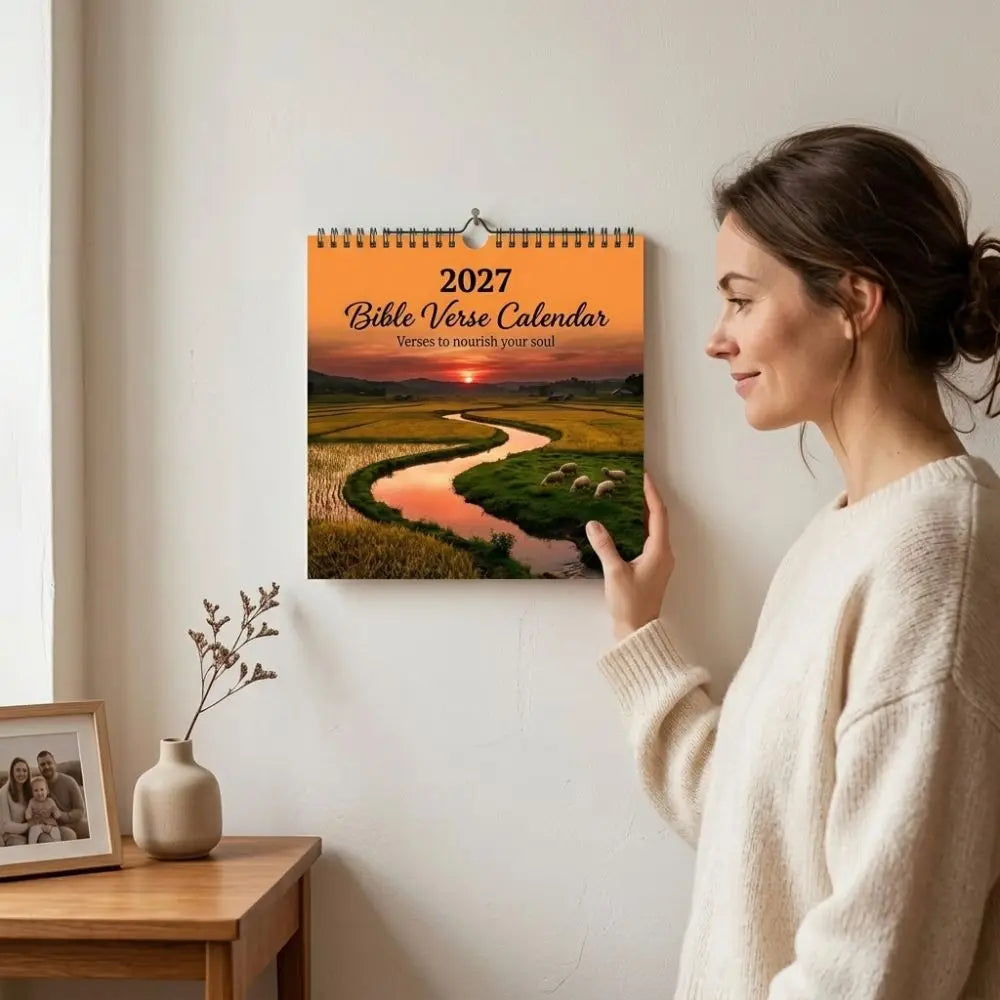 12 Month 2027 Bible Verse Calendar Jesus Christ Theme Scenic