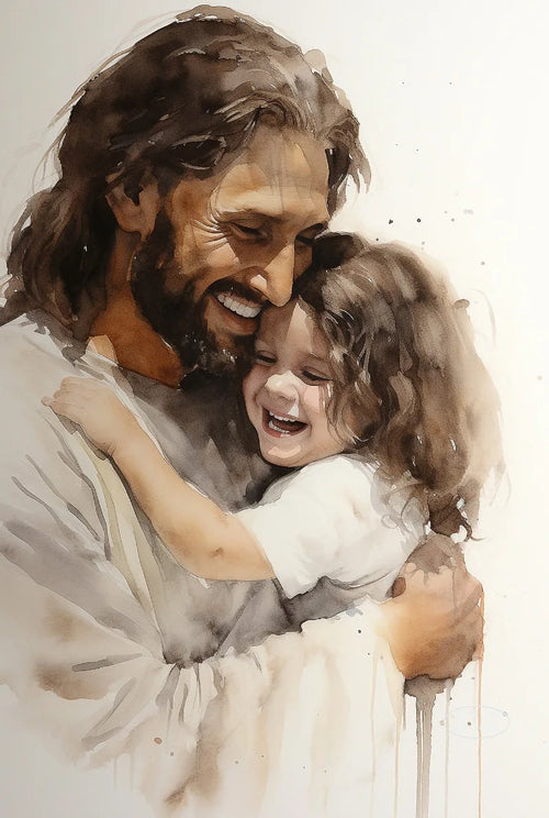 (2D Canvas Painting)  1pc framless Canvas Painting Watercolor Jesus