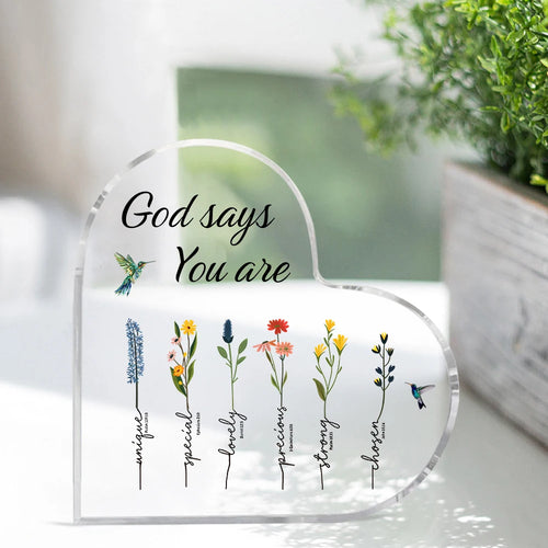 1pc Contemporary Acrylic Heart-Shaped Prayer Sign with Inspirational