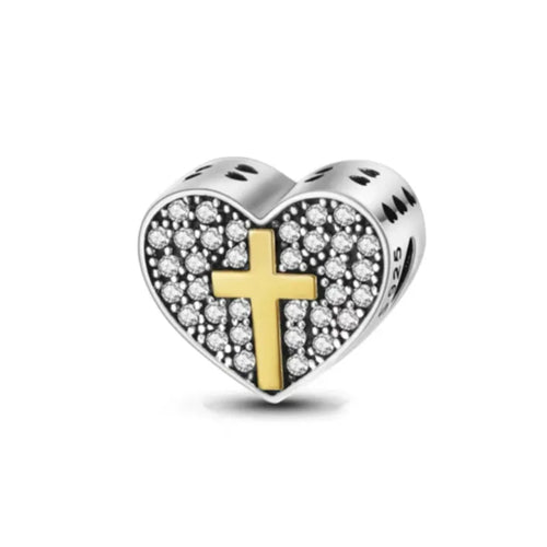 2024 New 925 Silver Jesus Cross The Holy Bible Pendant Charms Beads