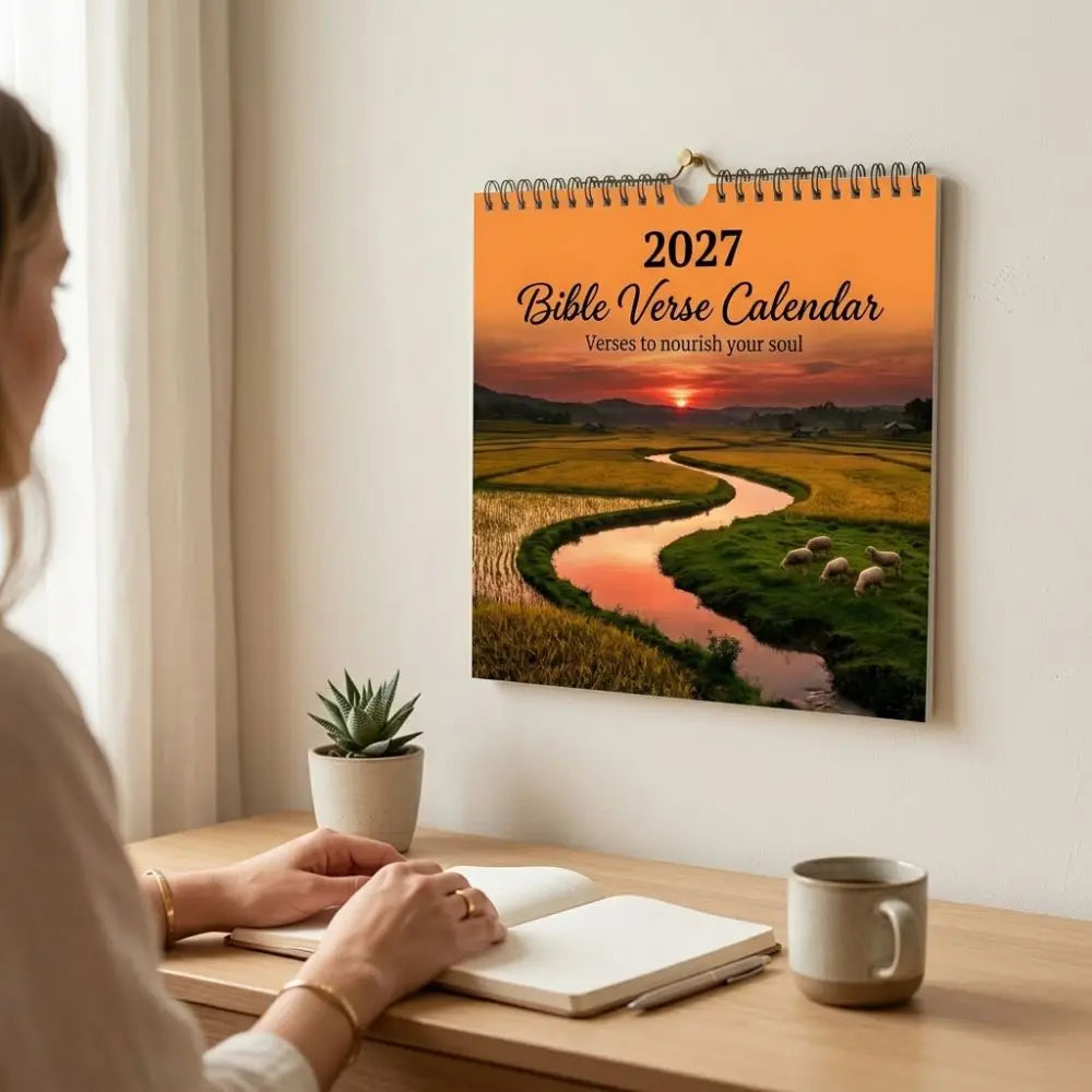 12 Month 2027 Bible Verse Calendar Jesus Christ Theme Scenic
